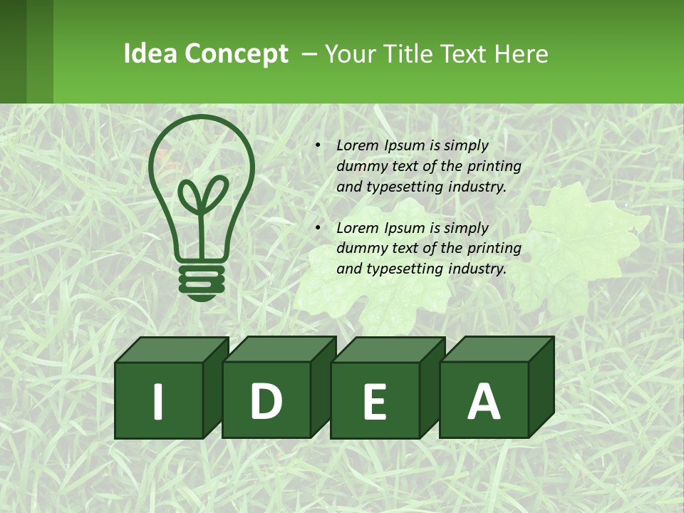 A Green Leafy Plant In The Middle Of Some Grass PowerPoint Template