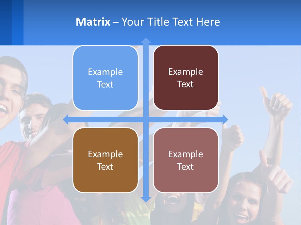 A Group Of People Holding Their Hands Up In The Air PowerPoint Template