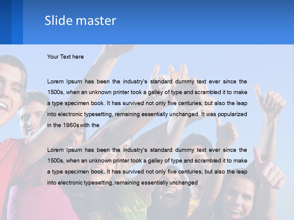 A Group Of People Holding Their Hands Up In The Air PowerPoint Template