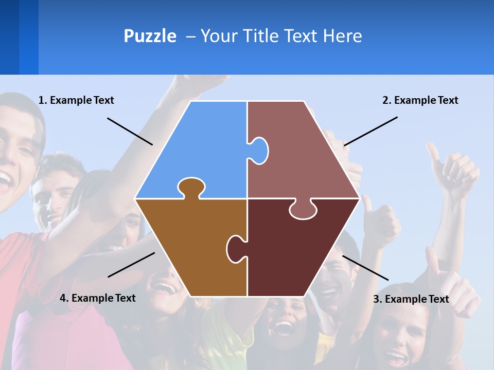 A Group Of People Holding Their Hands Up In The Air PowerPoint Template