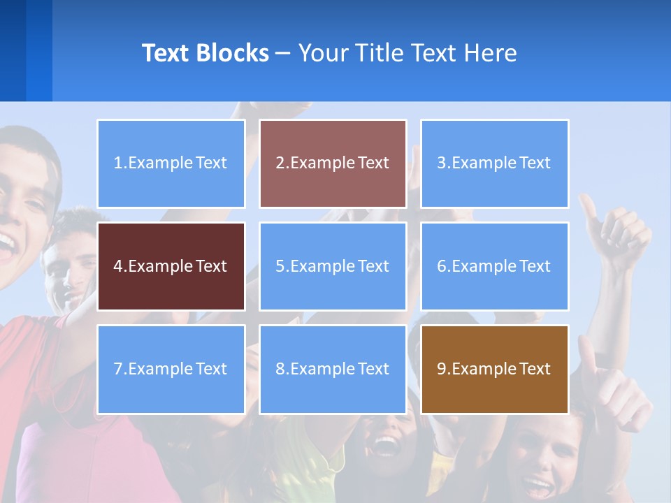 A Group Of People Holding Their Hands Up In The Air PowerPoint Template