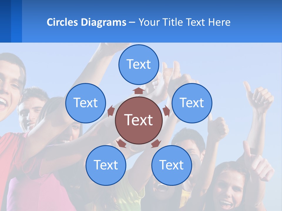 A Group Of People Holding Their Hands Up In The Air PowerPoint Template