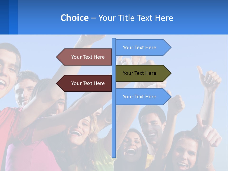 A Group Of People Holding Their Hands Up In The Air PowerPoint Template