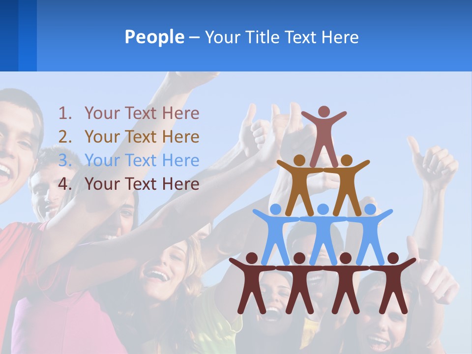 A Group Of People Holding Their Hands Up In The Air PowerPoint Template