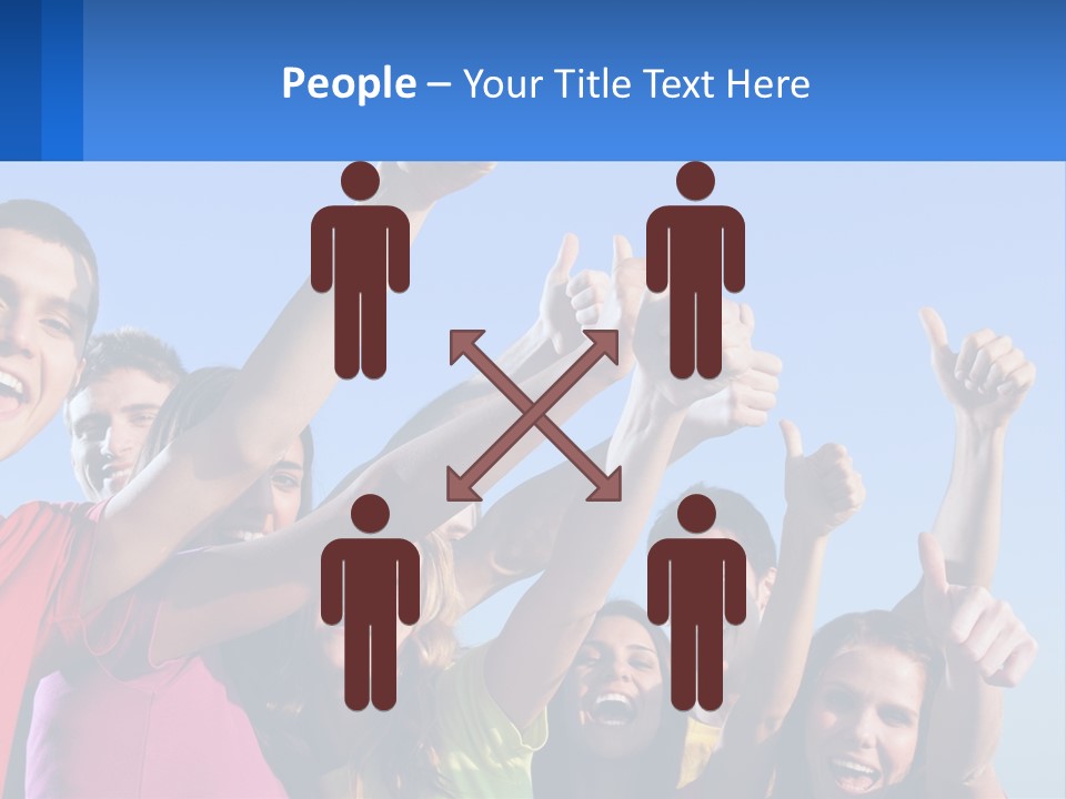 A Group Of People Holding Their Hands Up In The Air PowerPoint Template