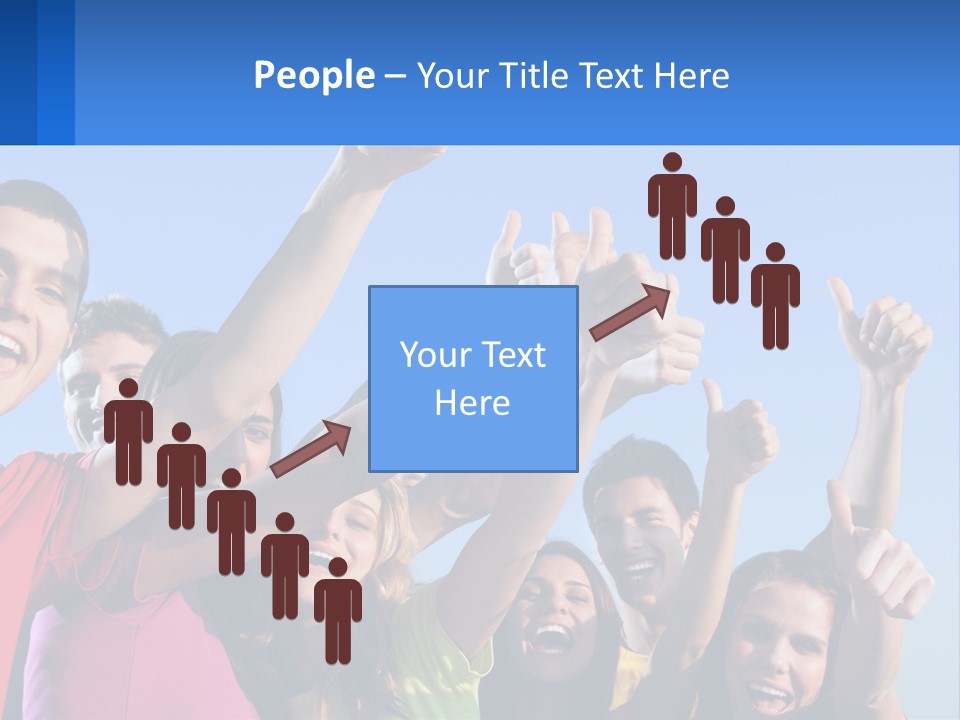 A Group Of People Holding Their Hands Up In The Air PowerPoint Template