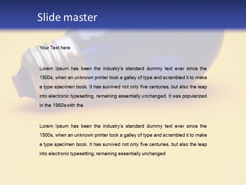 A Light Bulb On A Yellow And Blue Background PowerPoint Template