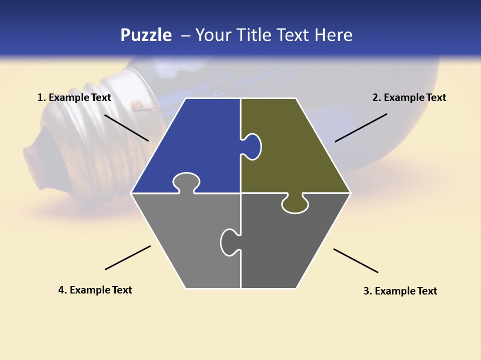 A Light Bulb On A Yellow And Blue Background PowerPoint Template