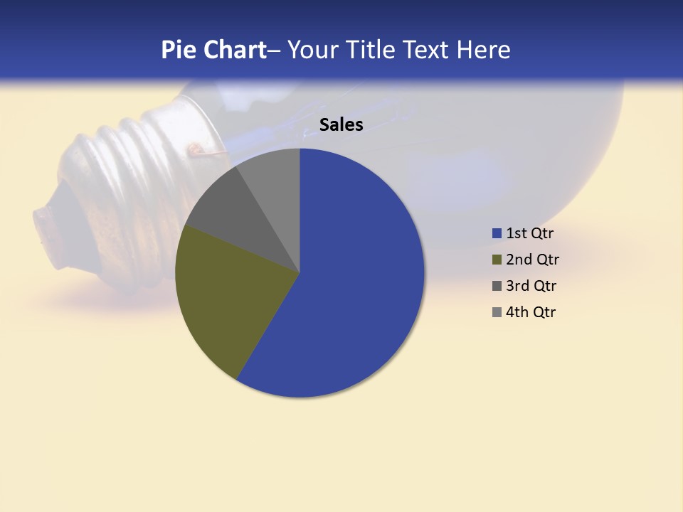 A Light Bulb On A Yellow And Blue Background PowerPoint Template