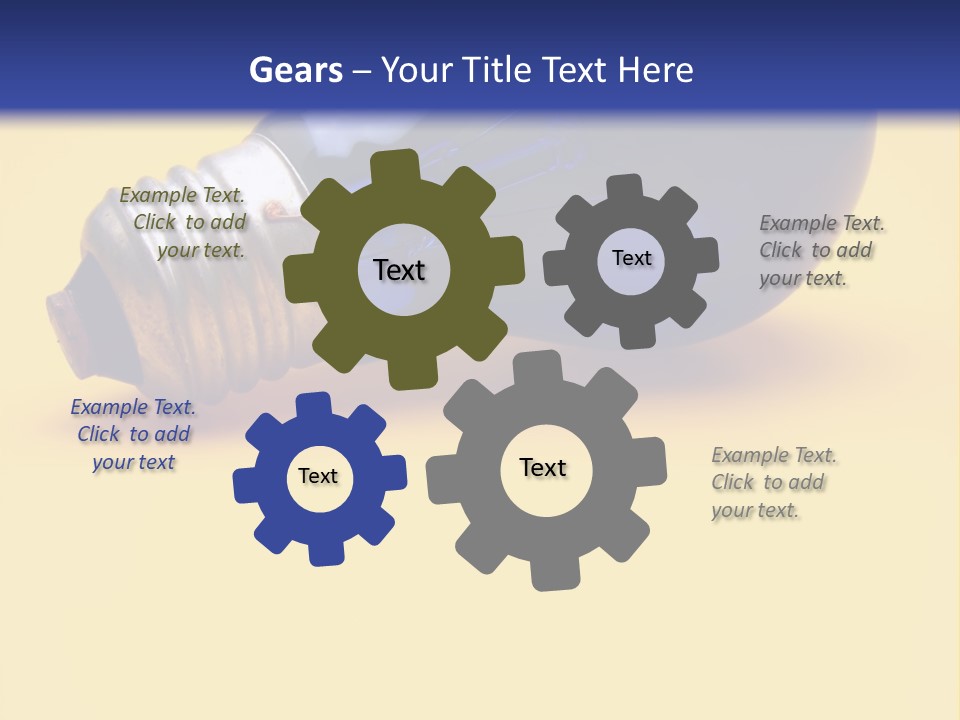 A Light Bulb On A Yellow And Blue Background PowerPoint Template