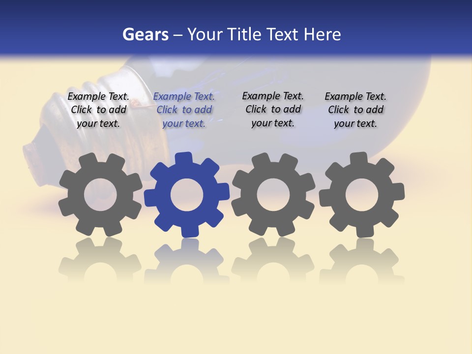 A Light Bulb On A Yellow And Blue Background PowerPoint Template