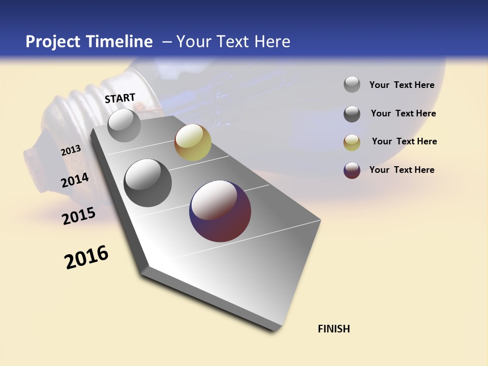 A Light Bulb On A Yellow And Blue Background PowerPoint Template