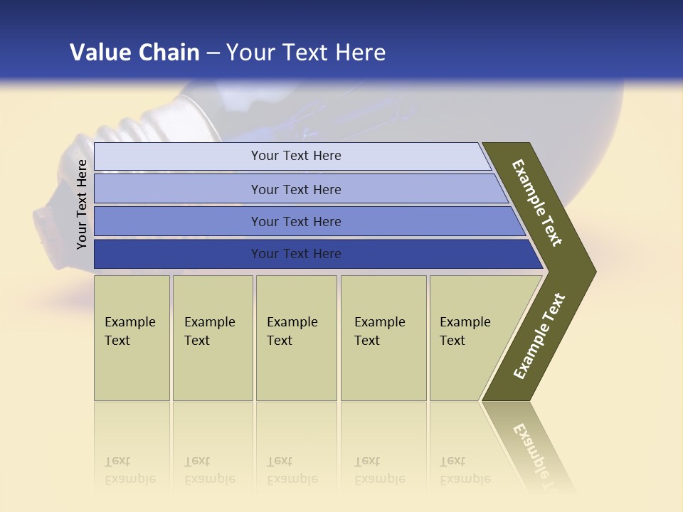 A Light Bulb On A Yellow And Blue Background PowerPoint Template