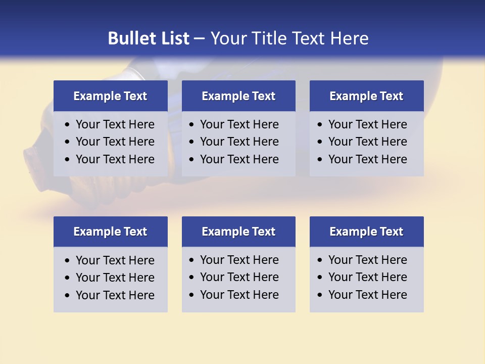 A Light Bulb On A Yellow And Blue Background PowerPoint Template