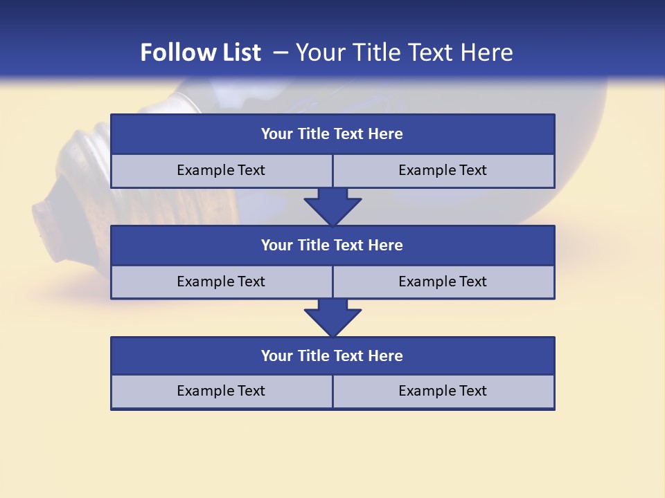 A Light Bulb On A Yellow And Blue Background PowerPoint Template