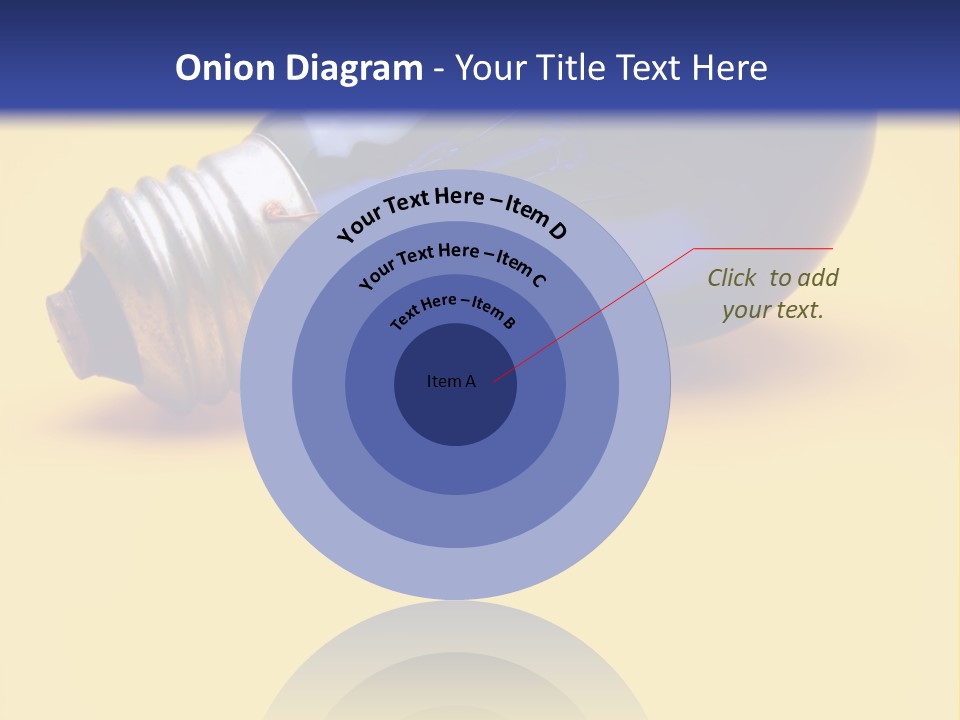 A Light Bulb On A Yellow And Blue Background PowerPoint Template