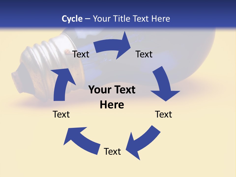 A Light Bulb On A Yellow And Blue Background PowerPoint Template