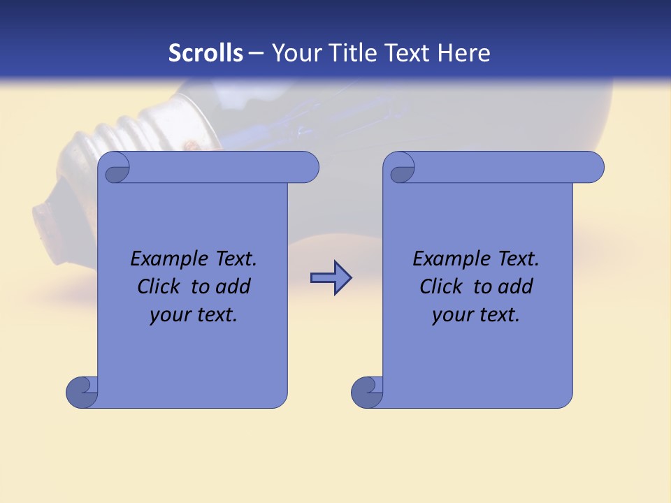 A Light Bulb On A Yellow And Blue Background PowerPoint Template