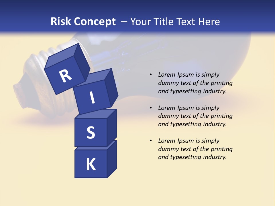 A Light Bulb On A Yellow And Blue Background PowerPoint Template