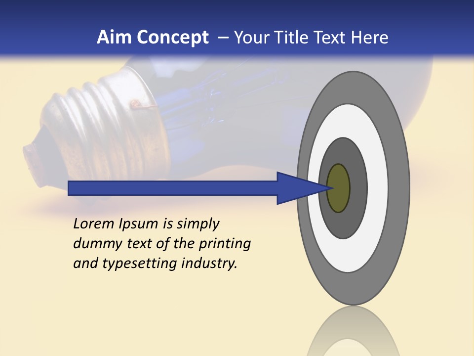 A Light Bulb On A Yellow And Blue Background PowerPoint Template