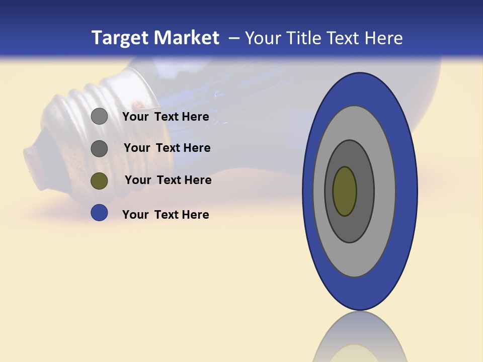 A Light Bulb On A Yellow And Blue Background PowerPoint Template