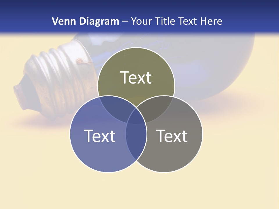 A Light Bulb On A Yellow And Blue Background PowerPoint Template