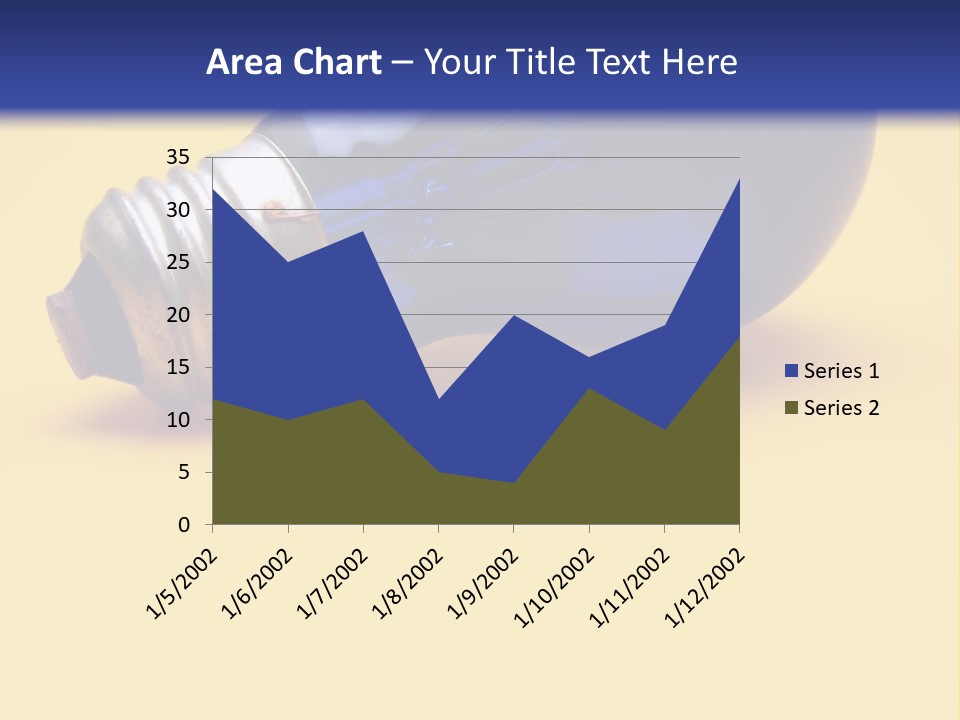 A Light Bulb On A Yellow And Blue Background PowerPoint Template
