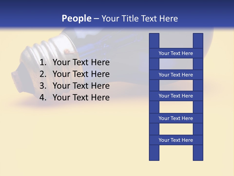 A Light Bulb On A Yellow And Blue Background PowerPoint Template