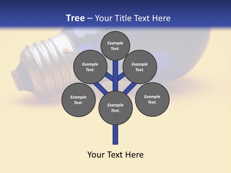 A Light Bulb On A Yellow And Blue Background PowerPoint Template