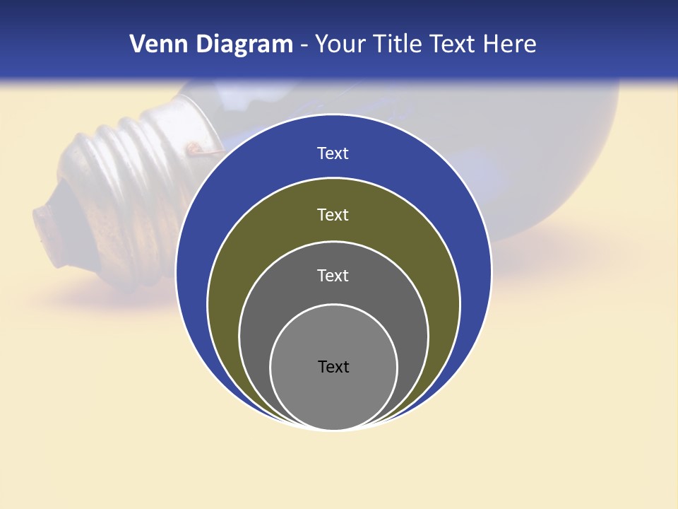 A Light Bulb On A Yellow And Blue Background PowerPoint Template