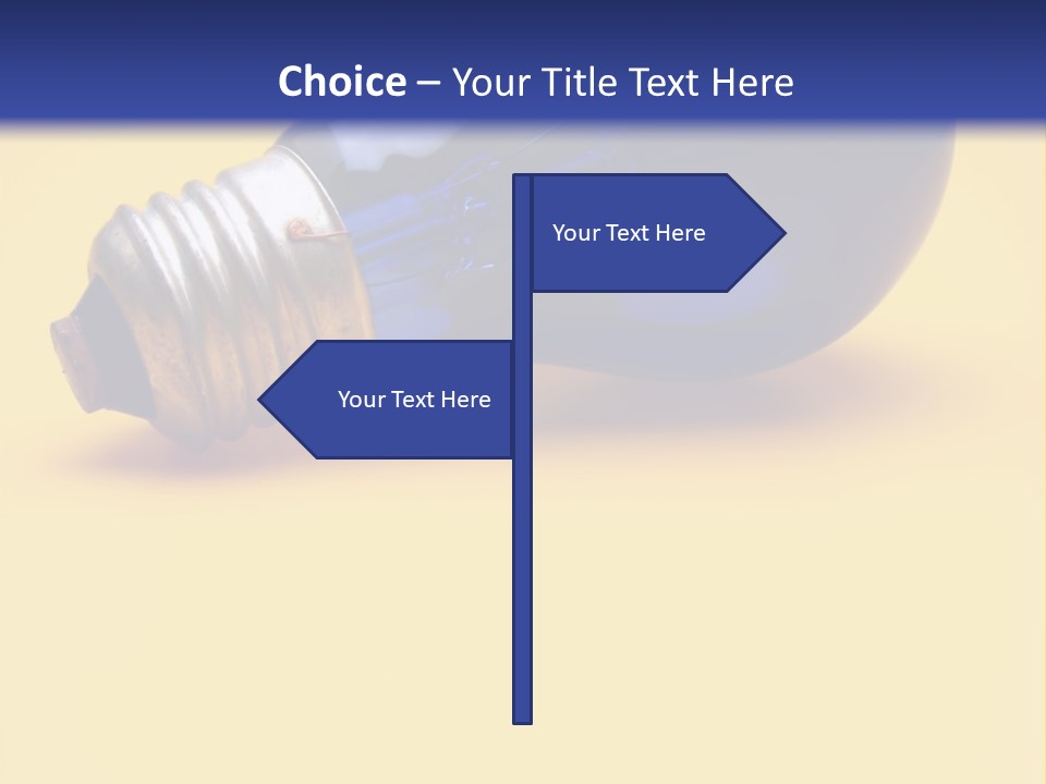 A Light Bulb On A Yellow And Blue Background PowerPoint Template