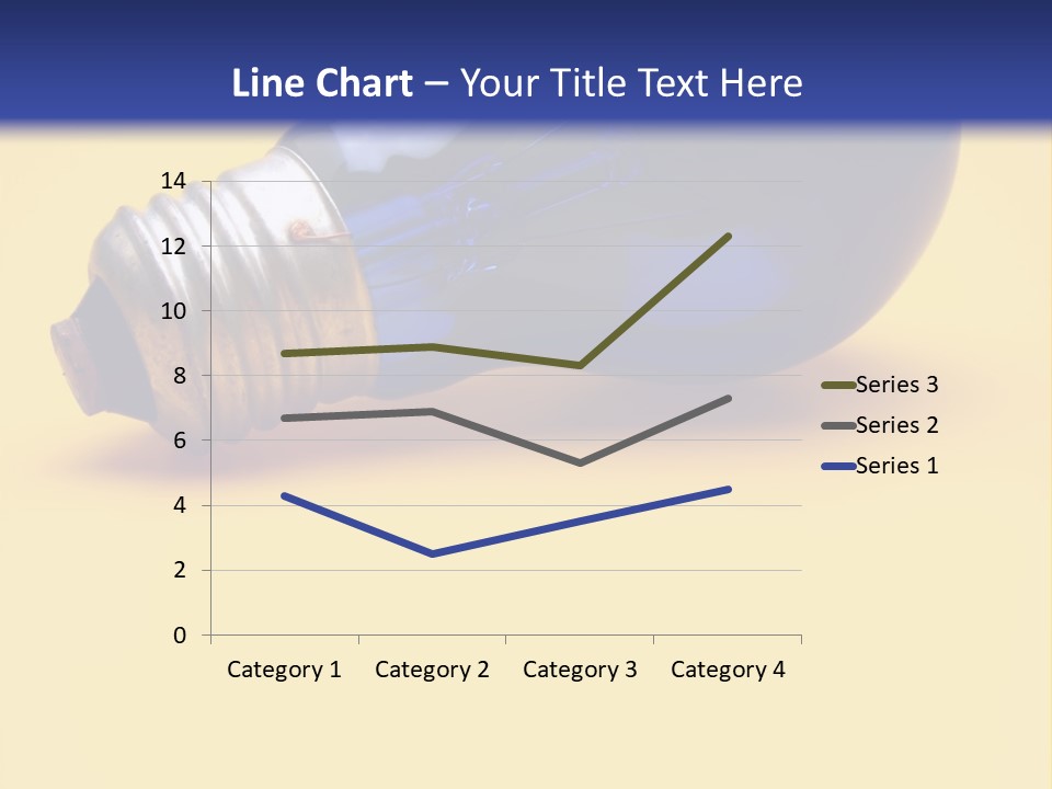 A Light Bulb On A Yellow And Blue Background PowerPoint Template