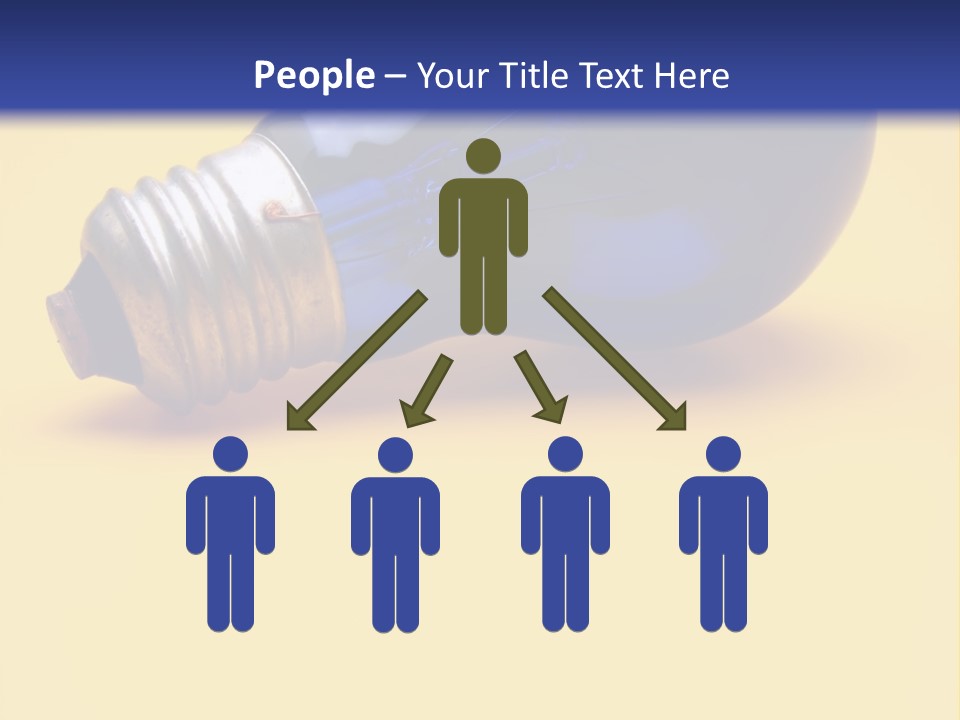 A Light Bulb On A Yellow And Blue Background PowerPoint Template