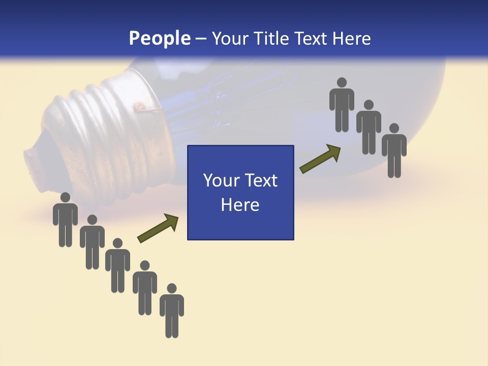 A Light Bulb On A Yellow And Blue Background PowerPoint Template