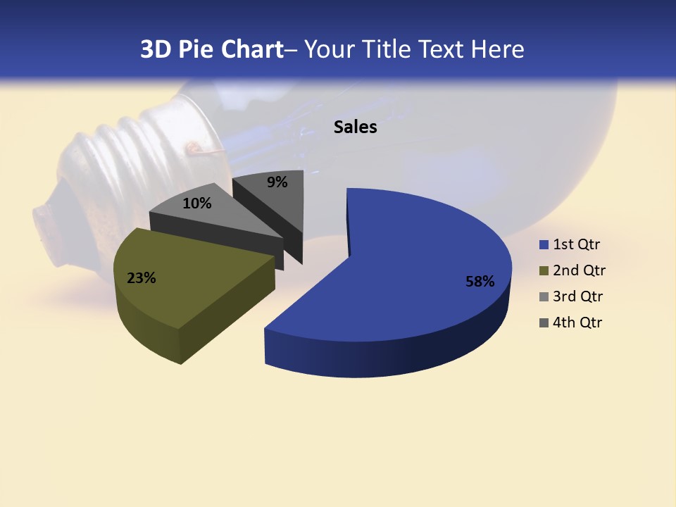 A Light Bulb On A Yellow And Blue Background PowerPoint Template