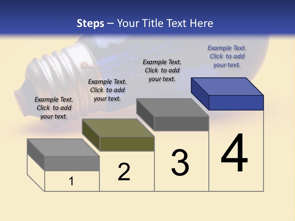 A Light Bulb On A Yellow And Blue Background PowerPoint Template