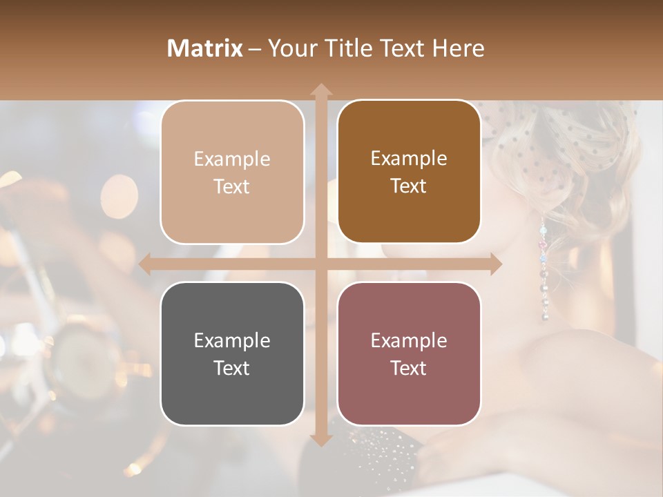 A Woman In A Black Dress Sitting In A Car PowerPoint Template