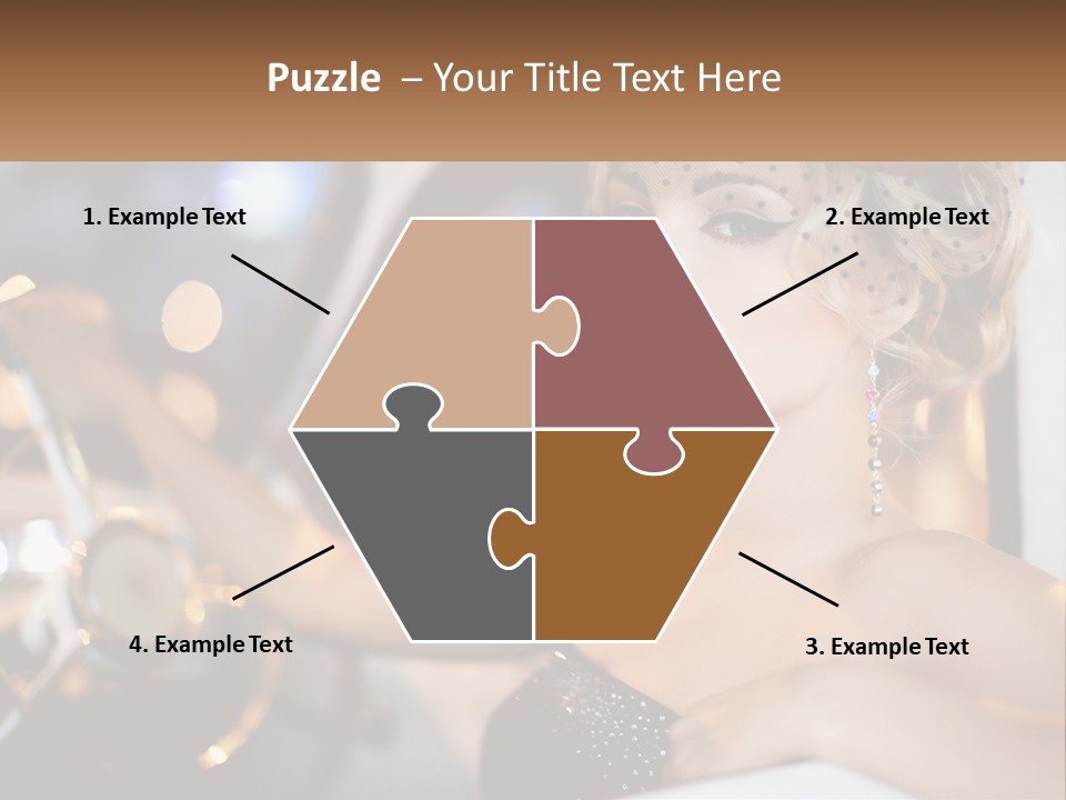 A Woman In A Black Dress Sitting In A Car PowerPoint Template