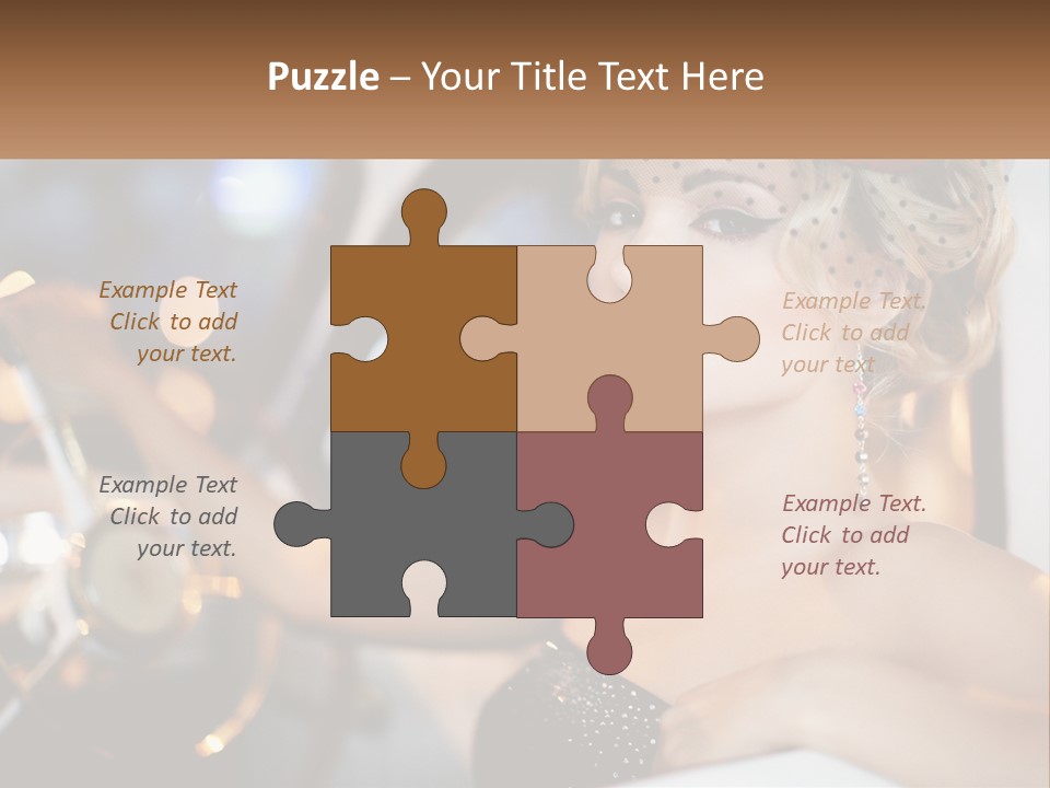 A Woman In A Black Dress Sitting In A Car PowerPoint Template