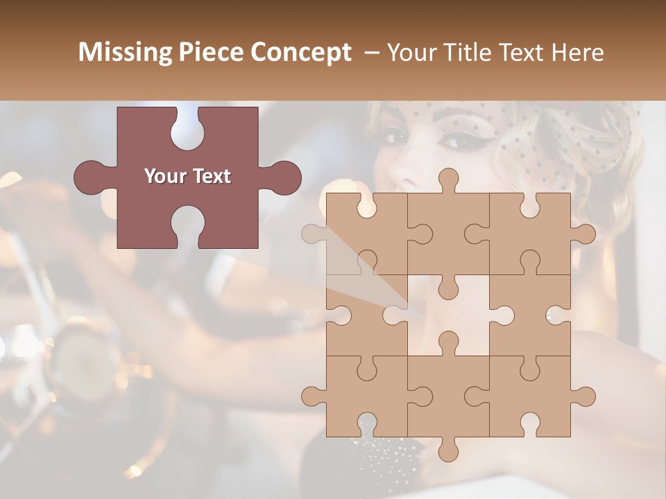 A Woman In A Black Dress Sitting In A Car PowerPoint Template