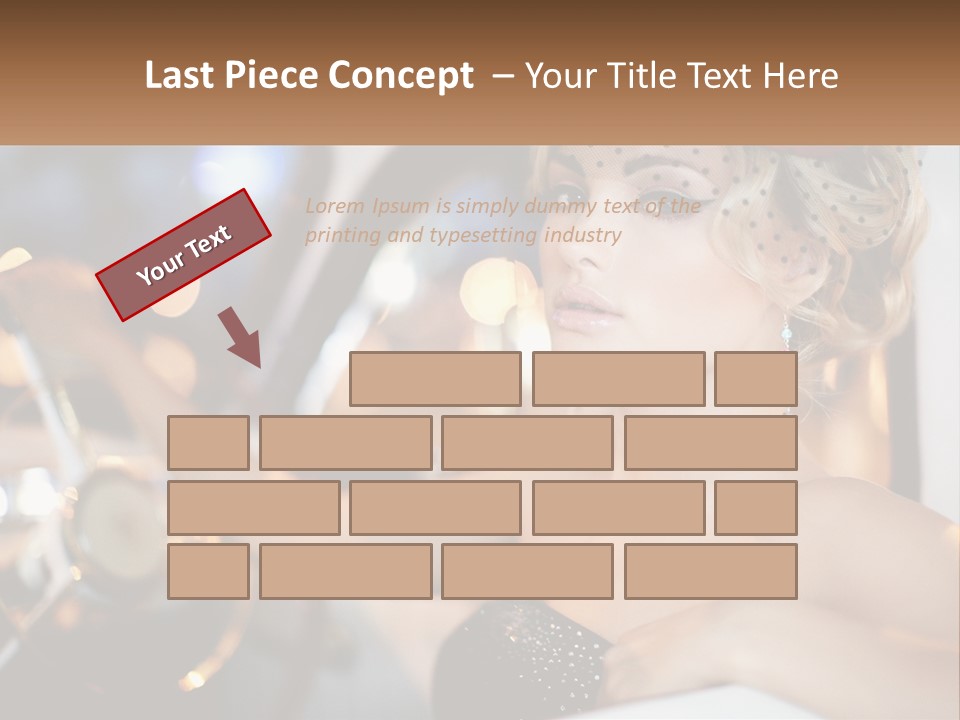 A Woman In A Black Dress Sitting In A Car PowerPoint Template