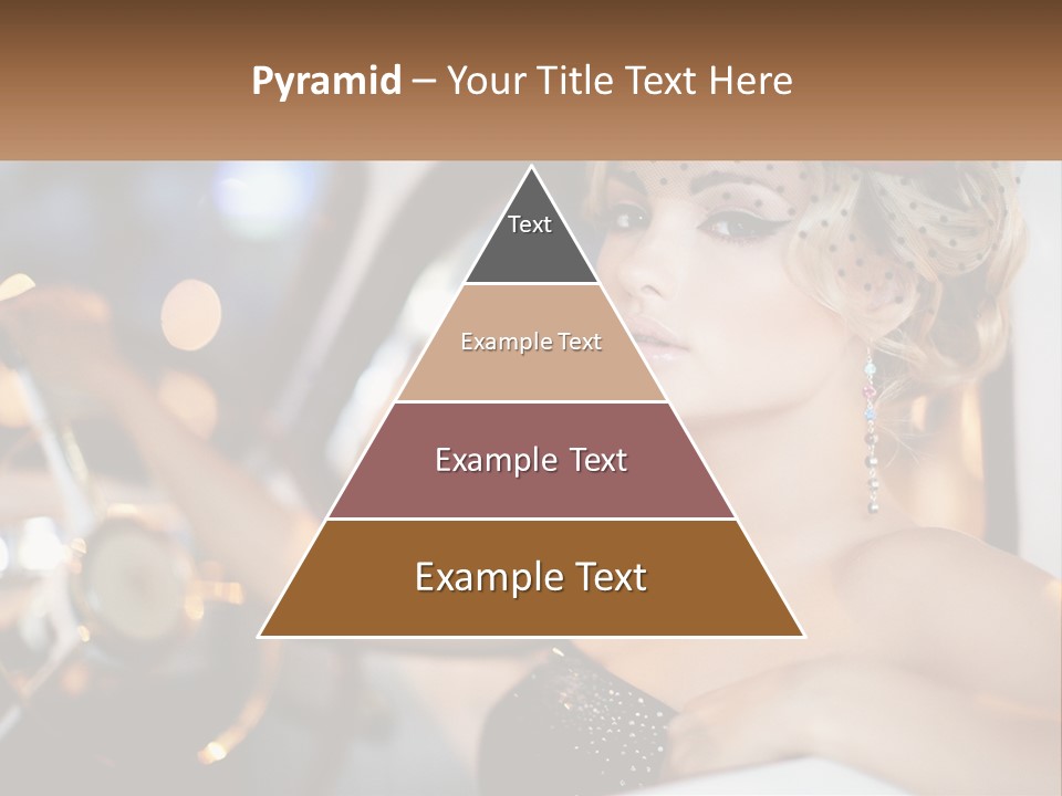 A Woman In A Black Dress Sitting In A Car PowerPoint Template