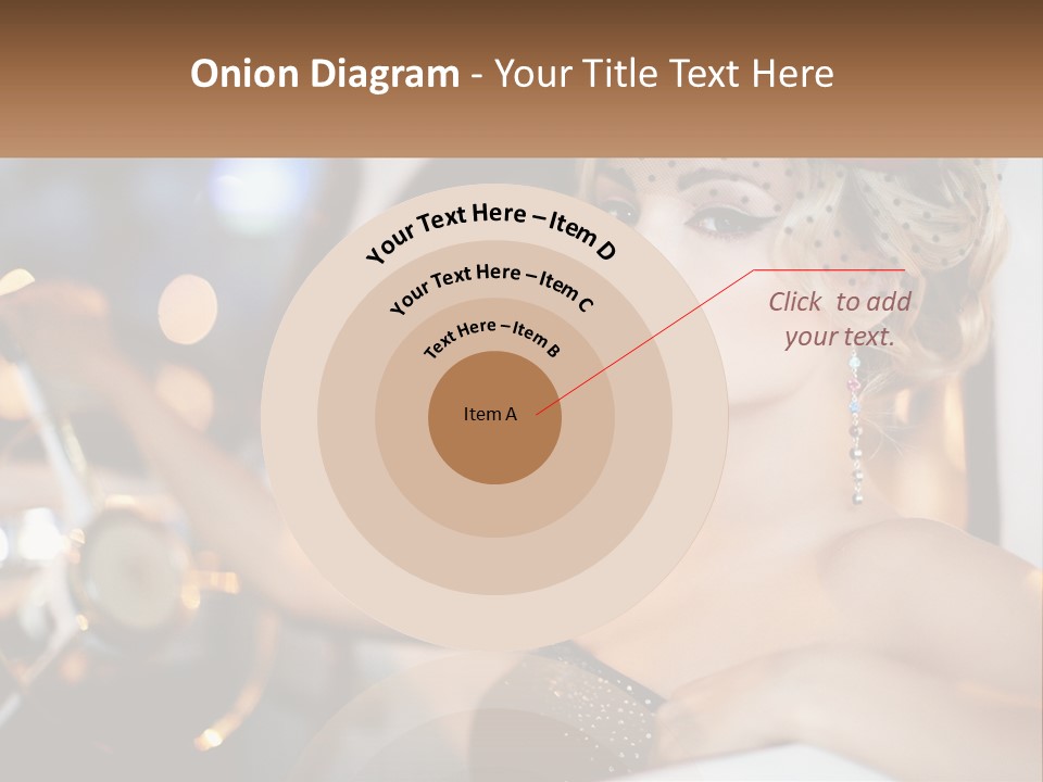 A Woman In A Black Dress Sitting In A Car PowerPoint Template