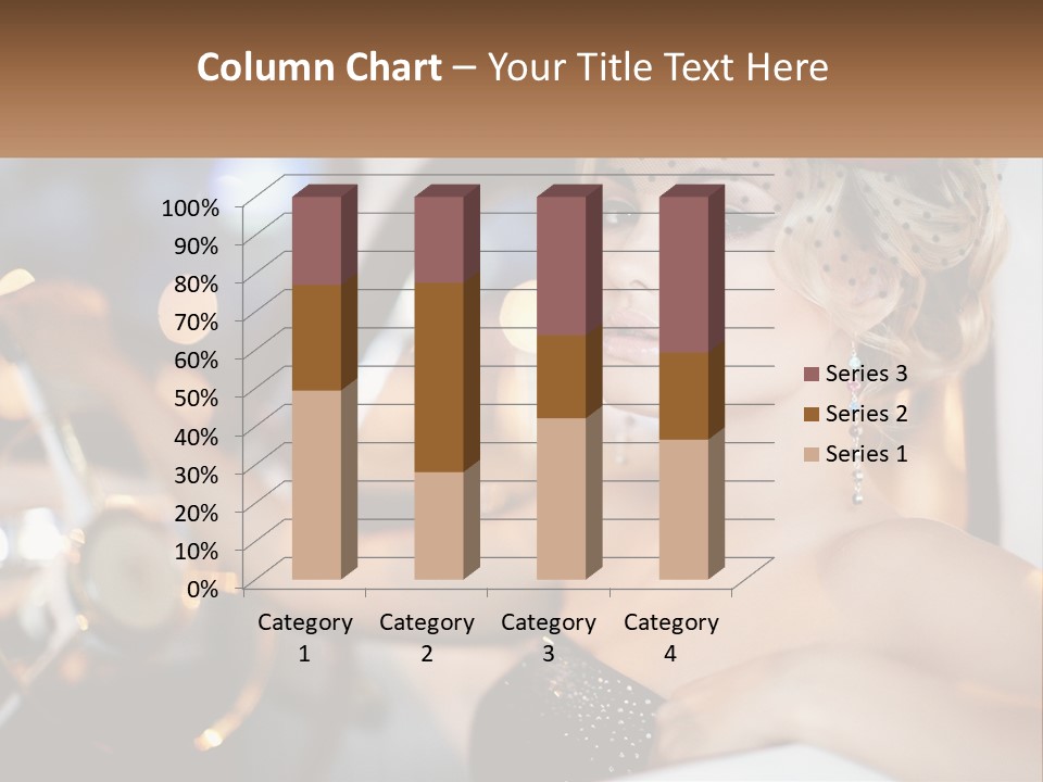 A Woman In A Black Dress Sitting In A Car PowerPoint Template