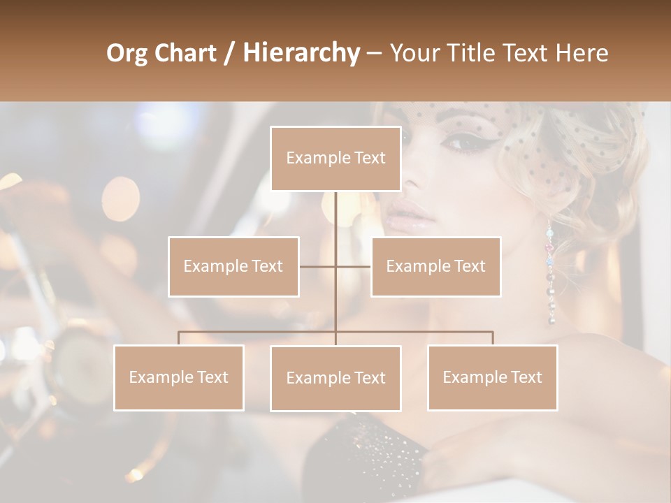 A Woman In A Black Dress Sitting In A Car PowerPoint Template