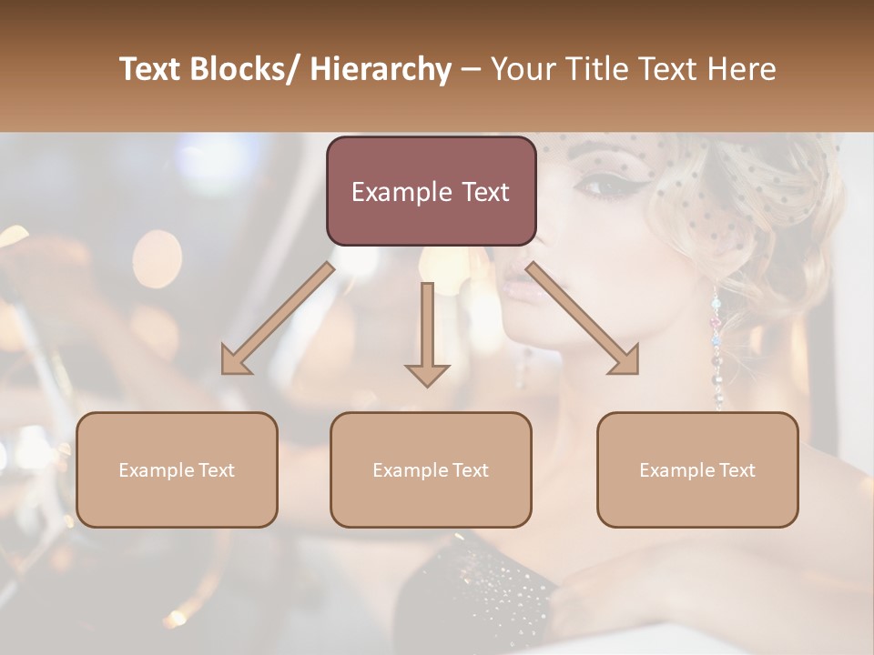 A Woman In A Black Dress Sitting In A Car PowerPoint Template