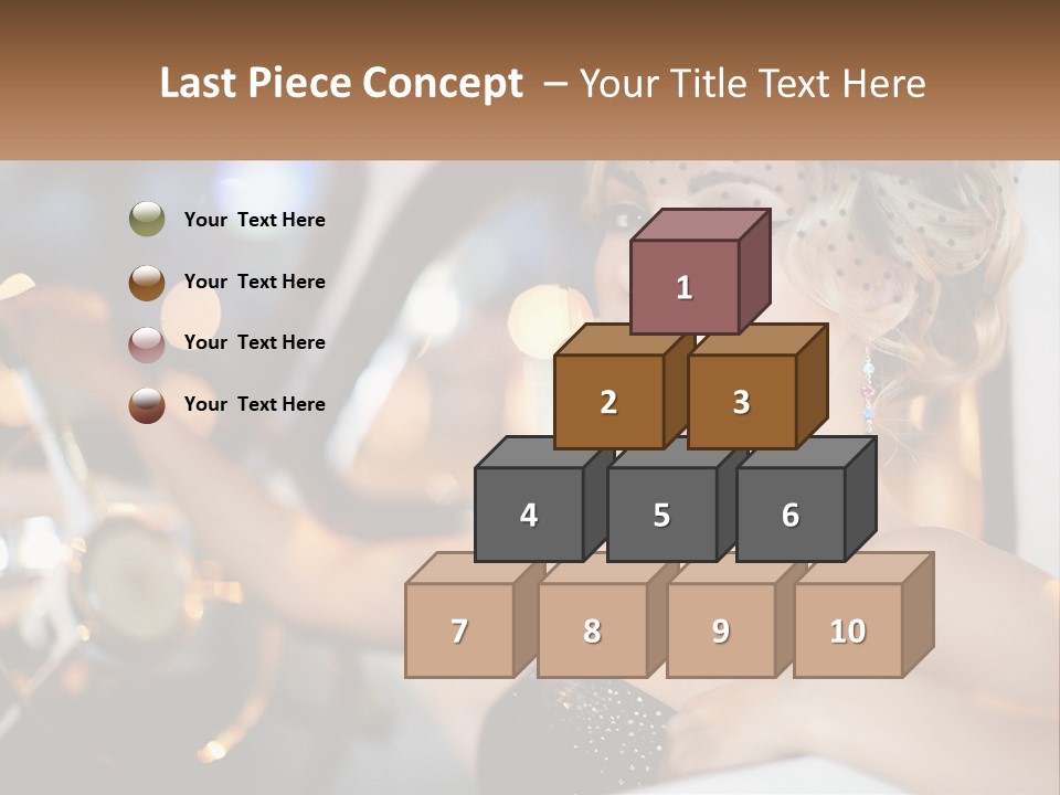 A Woman In A Black Dress Sitting In A Car PowerPoint Template