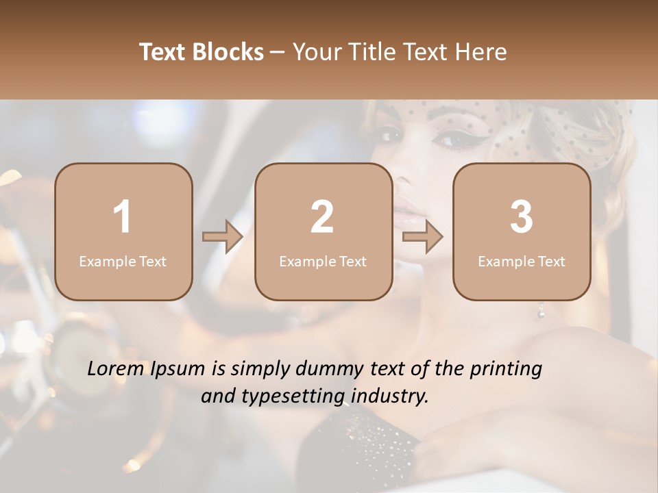 A Woman In A Black Dress Sitting In A Car PowerPoint Template