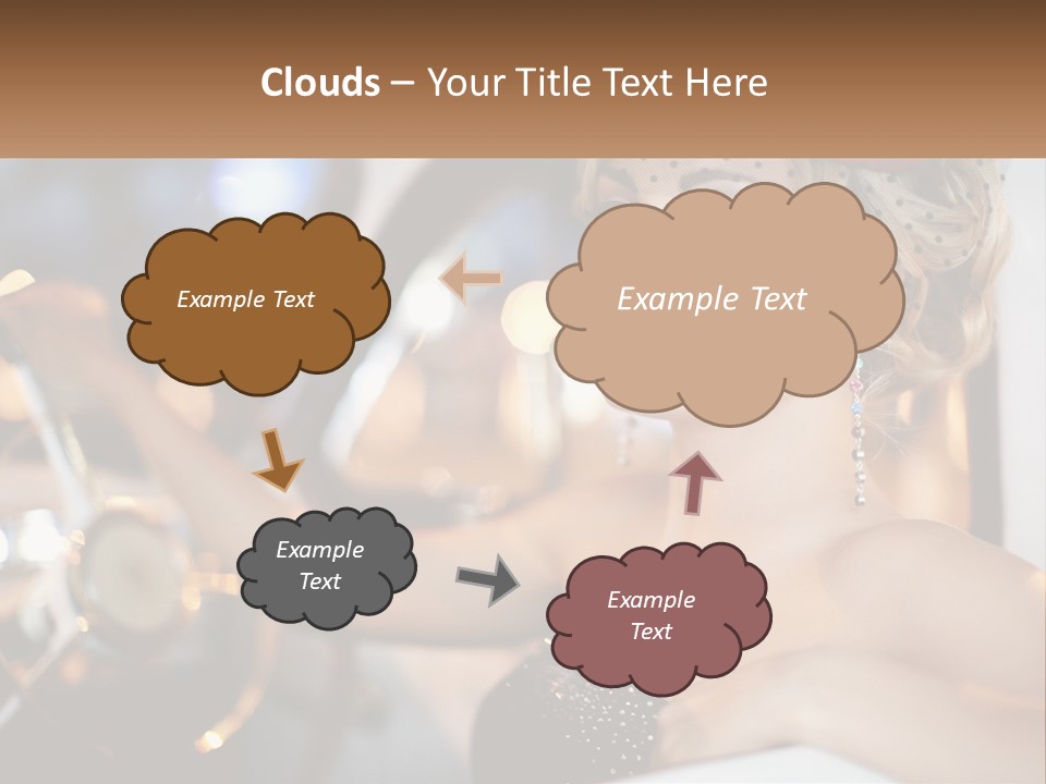 A Woman In A Black Dress Sitting In A Car PowerPoint Template