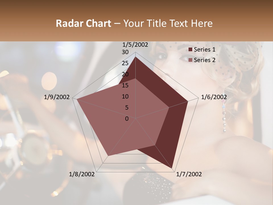 A Woman In A Black Dress Sitting In A Car PowerPoint Template